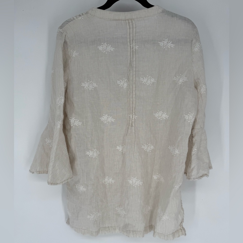 St. Tropez Beige Floral Embroidered Tunic - Picture 3 of 4